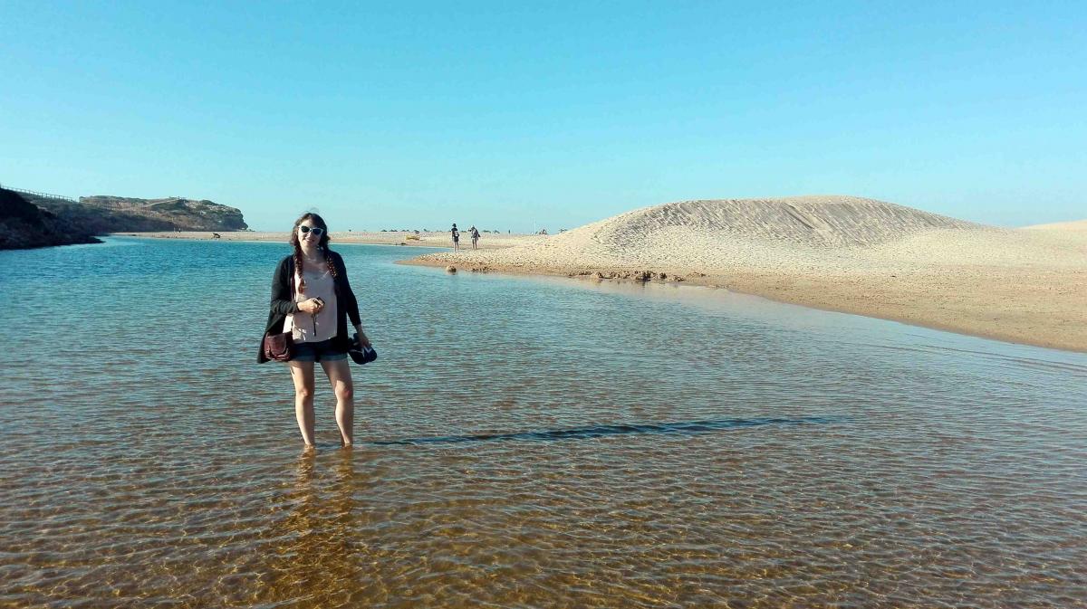 wading through Praia Da Bordeira